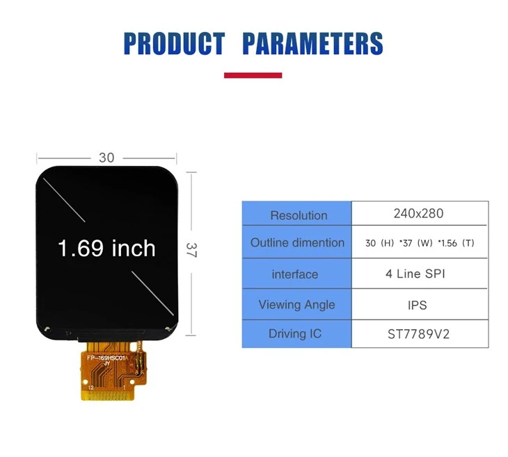 1.69 Inch Rounded Square TFT LCD Display best